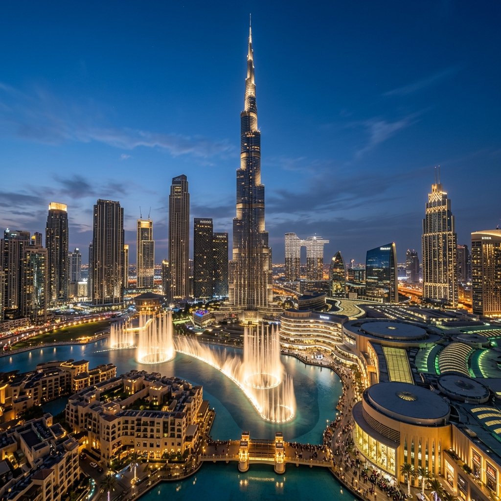 Tourists visiting iconic Dubai landmarks like Museum of the Future